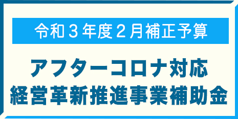 【令和3年度2月補正予算】アフターコロナ対応経営革新推進事業補助金